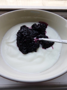 mulberry jam and yogurt